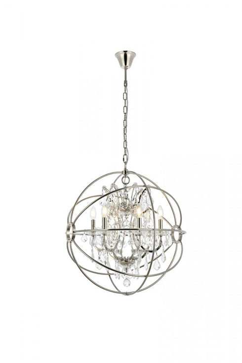 Elegant Lighting Geneva 6 light in Dark Bronze Chandelier Golden Teak (Smoky) Royal Cut crystal Model: 1130D25DB-GT/RC