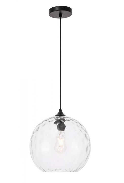 Elegant Lighting Gibson 1 light in Black and Clear glass pendant Model: LD2283