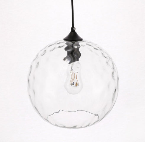 Elegant Lighting Gibson 1 light in Black and Clear glass pendant Model: LD2283