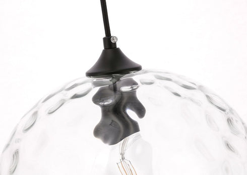 Elegant Lighting Gibson 1 light in Black and Clear glass pendant Model: LD2283