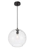 Elegant Lighting Gibson 1 light in Black and Clear glass pendant Model: LD2283