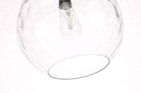 Elegant Lighting Gibson 1 light in Black and Clear glass pendant Model: LD2283