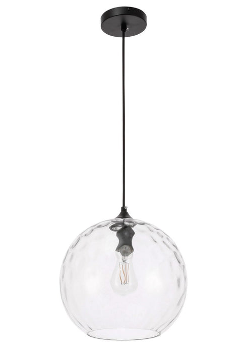 Elegant Lighting Gibson 1 light in Black and Clear glass pendant Model: LD2283