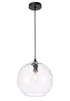 Elegant Lighting Gibson 1 light in Black and Clear glass pendant Model: LD2283
