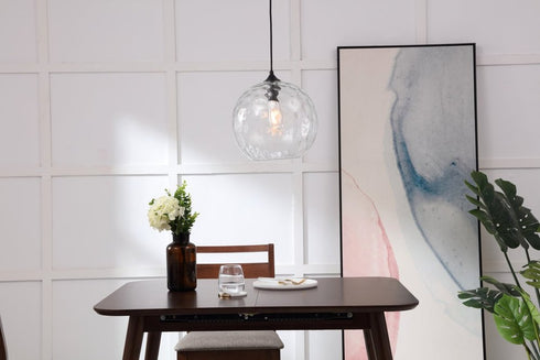 Elegant Lighting Gibson 1 light in Black and Clear glass pendant Model: LD2283