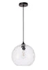 Elegant Lighting Gibson 1 light in Black and Clear glass pendant Model: LD2283