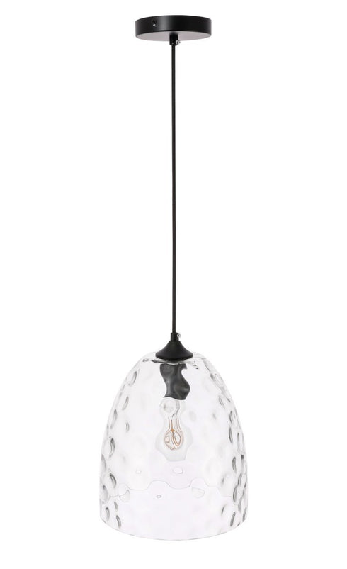 Elegant Lighting Gibson 1 light in Black and Clear glass pendant Model: LD2284