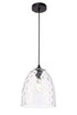 Elegant Lighting Gibson 1 light in Black and Clear glass pendant Model: LD2284