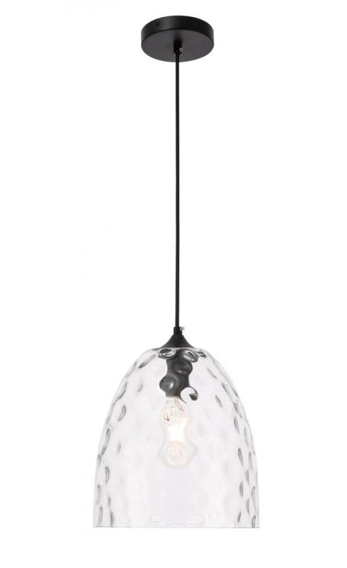 Elegant Lighting Gibson 1 light in Black and Clear glass pendant Model: LD2284