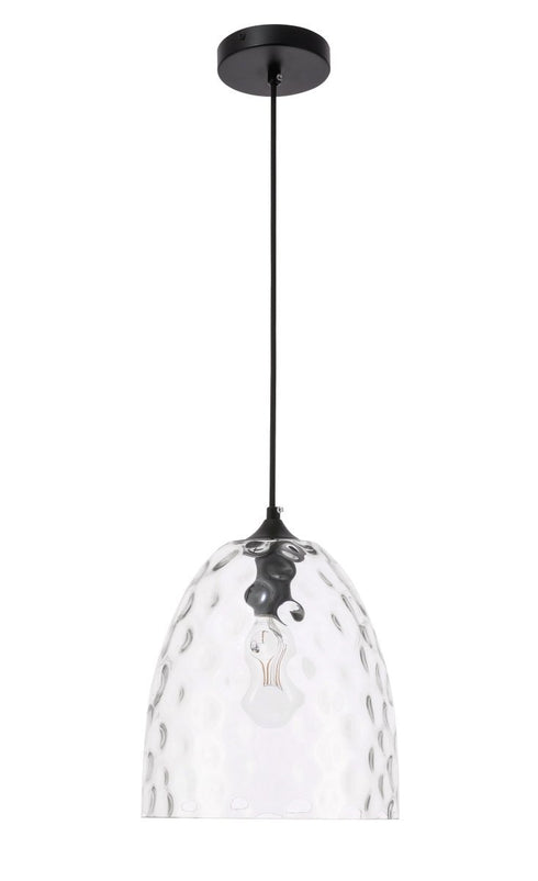 Elegant Lighting Gibson 1 light in Black and Clear glass pendant Model: LD2284