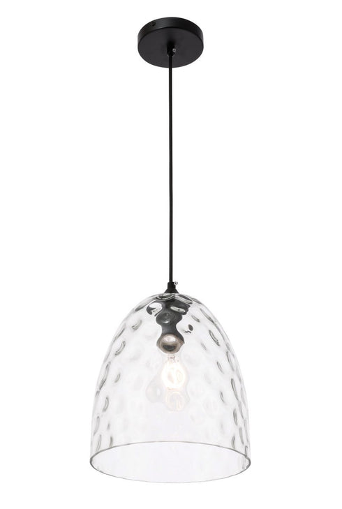 Elegant Lighting Gibson 1 light in Black and Clear glass pendant Model: LD2284