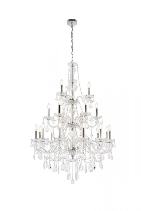 Elegant Lighting Giselle 21 light in Chrome Chandelier Clear Royal Cut Crystal Model: V7890G38C/RC