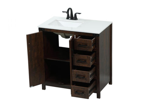 Elegant Lighting Grant 32 Inch Single Bathroom Vanity in Expresso Model: VF90232EX