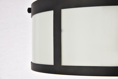 Elegant Lighting Hadrian 2 light 12 inch flat black flush mount in Flat Black and White Finish Model: LD6019