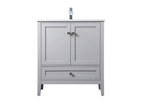 Elegant Lighting Hamilton 30 Inch Single Bathroom Vanity in Grey Model: VF21130GR