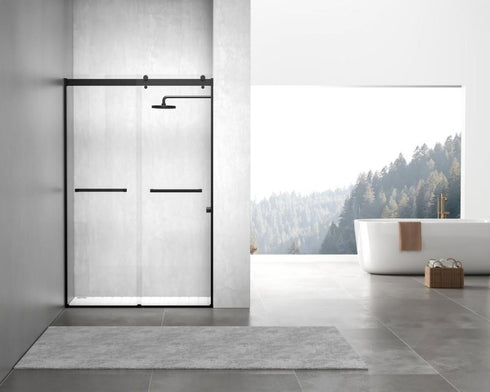 Elegant Lighting Hamilton Frameless Shower Door 48x76 in Brushed Gold Model: SD202-4876BGD