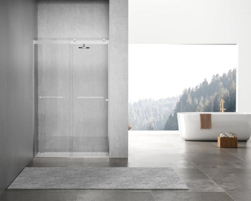 Elegant Lighting Hamilton Frameless Shower Door 48x76 in Brushed Gold Model: SD202-4876BGD