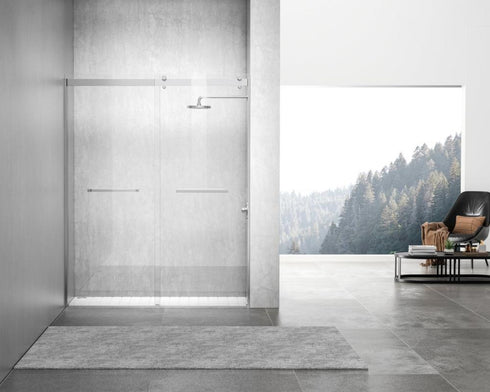 Elegant Lighting Hamilton Frameless Shower Door 48x76 in Brushed Gold Model: SD202-4876BGD