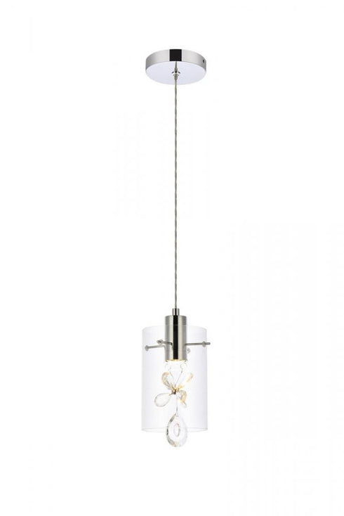 Elegant Lighting Hana 1 light in Chrome Pendant Model: 5202D6C