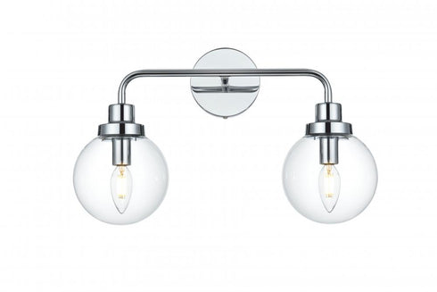 Elegant Lighting Hanson 19 inch Wall Sconce in Chrome in Chrome and Clear Finish Model: LD7033W19C