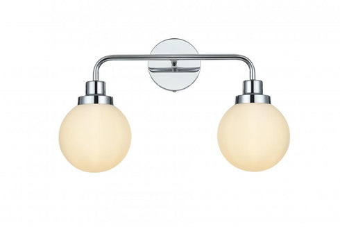 Elegant Lighting Hanson 19 inch Wall Sconce in Chrome in Chrome and Opal White Finish Model: LD7032W19C