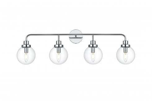 Elegant Lighting Hanson 37 inch Wall Sconce in Chrome in Chrome and Clear Finish Model: LD7037W38C