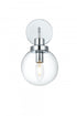 Elegant Lighting Hanson 6 inch Wall Sconce in Chrome in Chrome and Clear Finish Model: LD7031W8C