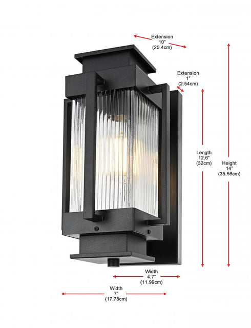 Elegant Lighting Harlan 7 inch Outdoor Pendant in Black Model: OD341W14BK