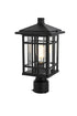Elegant Lighting Harley 15 inch Outdoor Post light in Black in Black and Clear Finish Model: OD613P14BK