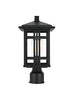 Elegant Lighting Harley 15 inch Outdoor Post light in Black in Black and Clear Finish Model: OD613P14BK