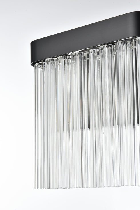 Elegant Lighting Harlow 1 Light Wall Sconce W9 Inch S4.7 Inch H9 Inch L1 Black in Black and Clear Finish Model: 1070W9BK