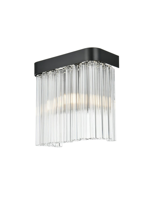 Elegant Lighting Harlow 1 Light Wall Sconce W9 Inch S4.7 Inch H9 Inch L1 Black in Black and Clear Finish Model: 1070W9BK