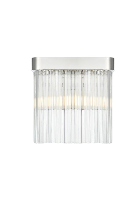 Elegant Lighting Harlow 1 Light Wall Sconce W9 Inch S4.7 Inch H9 Inch L1 Chrome in Chrome and Clear Finish Model: 1070W9C