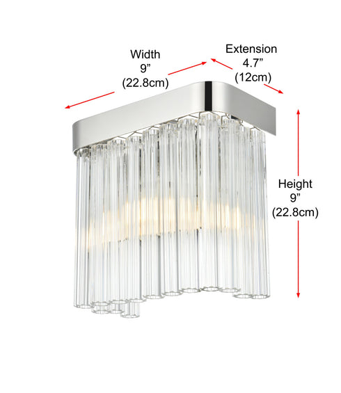 Elegant Lighting Harlow 1 Light Wall Sconce W9 Inch S4.7 Inch H9 Inch L1 Chrome in Chrome and Clear Finish Model: 1070W9C