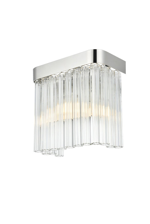 Elegant Lighting Harlow 1 Light Wall Sconce W9 Inch S4.7 Inch H9 Inch L1 Chrome in Chrome and Clear Finish Model: 1070W9C
