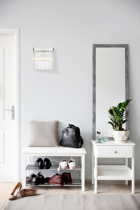 Elegant Lighting Harlow 1 Light Wall Sconce W9 Inch S4.7 Inch H9 Inch L1 Chrome in Chrome and Clear Finish Model: 1070W9C