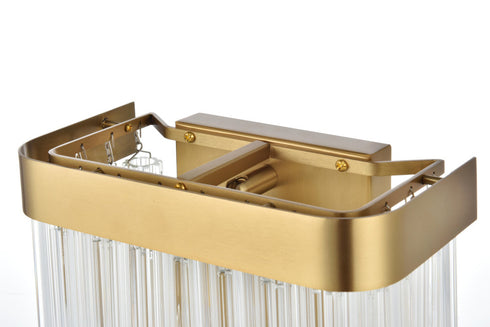 Elegant Lighting Harlow 1 Light Wall Sconce W9 Inch S4.7 Inch H9 Inch L1 Satin Gold in Satin Gold and Clear Finish Model: 1070W9SG
