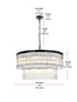 Elegant Lighting Harlow 14 Light Pendant D32 Inch H16.5 Inch L14 Black in Black and Clear Finish Model: 1070D32BK