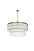 Elegant Lighting Harlow 14 Light Pendant D32 Inch H16.5 Inch L14 Satin Gold in Satin Gold and Clear Finish Model: 1070D32SG