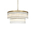 Elegant Lighting Harlow 14 Light Pendant D32 Inch H16.5 Inch L14 Satin Gold in Satin Gold and Clear Finish Model: 1070D32SG