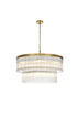 Elegant Lighting Harlow 14 Light Pendant D32 Inch H16.5 Inch L14 Satin Gold in Satin Gold and Clear Finish Model: 1070D32SG
