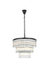 Elegant Lighting Harlow 18 Light Pendant D32 Inch H24 Inch L18 Black in Black and Clear Finish Model: 1070G32BK
