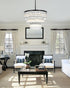 Elegant Lighting Harlow 18 Light Pendant D32 Inch H24 Inch L18 Black in Black and Clear Finish Model: 1070G32BK
