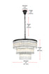 Elegant Lighting Harlow 18 Light Pendant D32 Inch H24 Inch L18 Black in Black and Clear Finish Model: 1070G32BK
