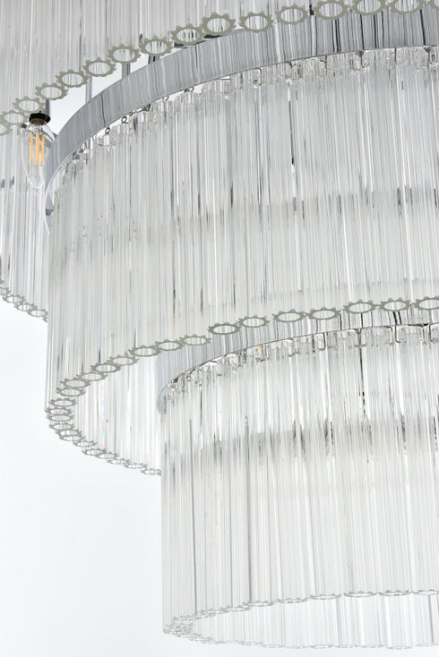 Elegant Lighting Harlow 18 Light Pendant D32 Inch H24 Inch L18 Chrome in Chrome and Clear Finish Model: 1070G32C