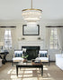 Elegant Lighting Harlow 18 Light Pendant D32 Inch H24 Inch L18 Satin Gold in Satin Gold and Clear Finish Model: 1070G32SG