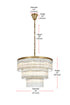 Elegant Lighting Harlow 18 Light Pendant D32 Inch H24 Inch L18 Satin Gold in Satin Gold and Clear Finish Model: 1070G32SG