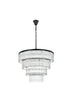 Elegant Lighting Harlow 28 Light Pendant D40 Inch H31 Inch L28 Black in Black and Clear Finish Model: 1070G40BK