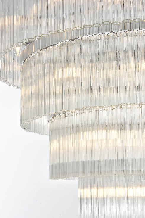 Elegant Lighting Harlow 28 Light Pendant D40 Inch H31 Inch L28 Chrome in Chrome and Clear Finish Model: 1070G40C