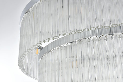 Elegant Lighting Harlow 28 Light Pendant D40 Inch H31 Inch L28 Chrome in Chrome and Clear Finish Model: 1070G40C